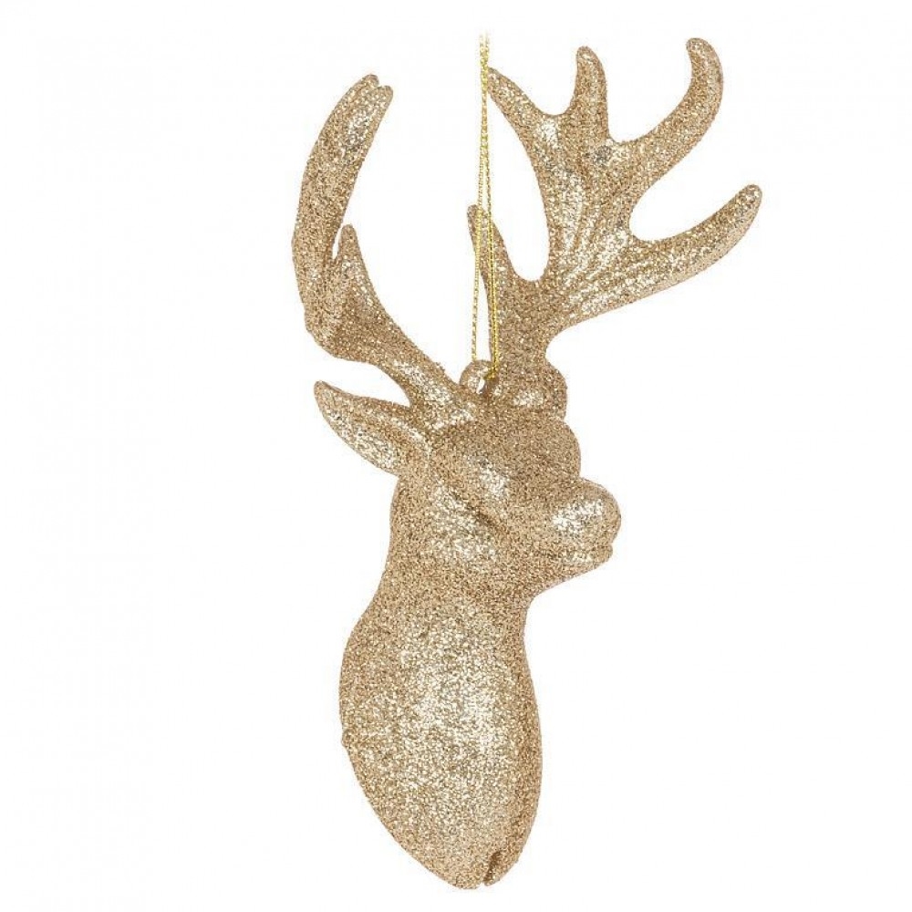 AB-27-SPARKLE-455 Glitter Reindeer Bust Ornament
