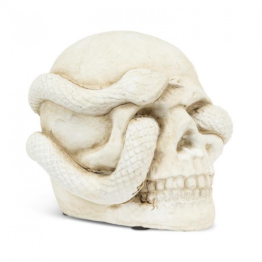 AB-27-CRANIUM-164-SM Small Skull With Snake Figurine