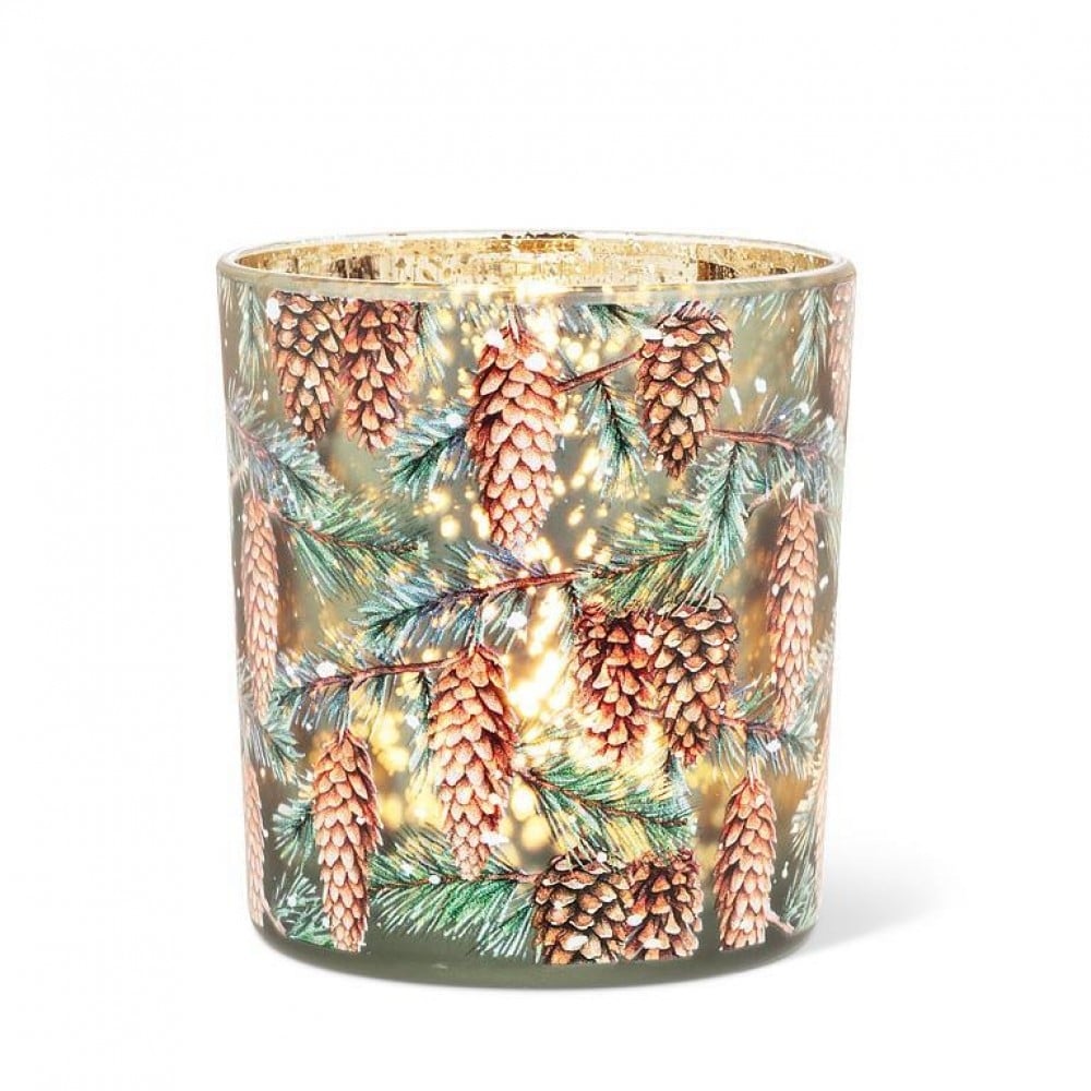 AB-27-DUSK-831-SM Small Pinecones Votive Candle Holder