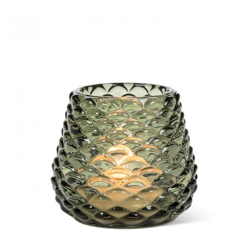 AB-27-PINEGLOW-807-GRN Small Pinecone Tealight Candle Holder