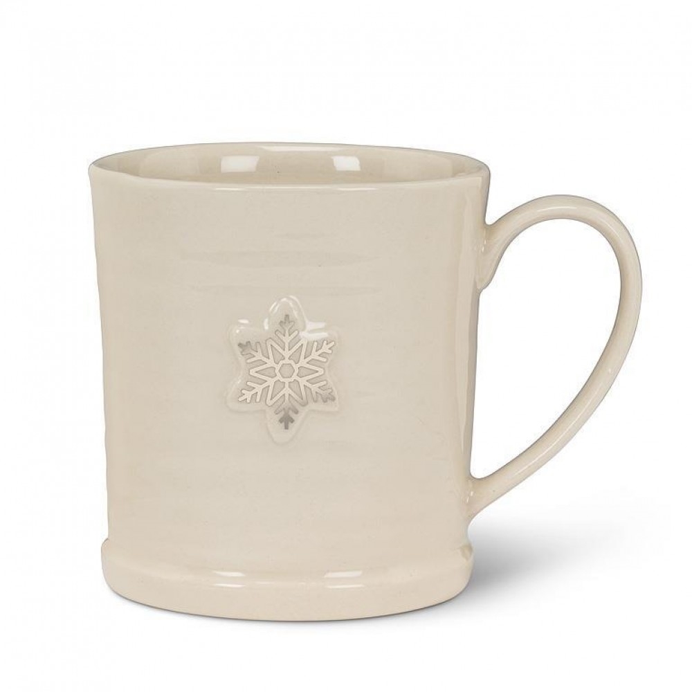 AB-27-TEENSY-FLAKE Snowflake On Rimmed Mug