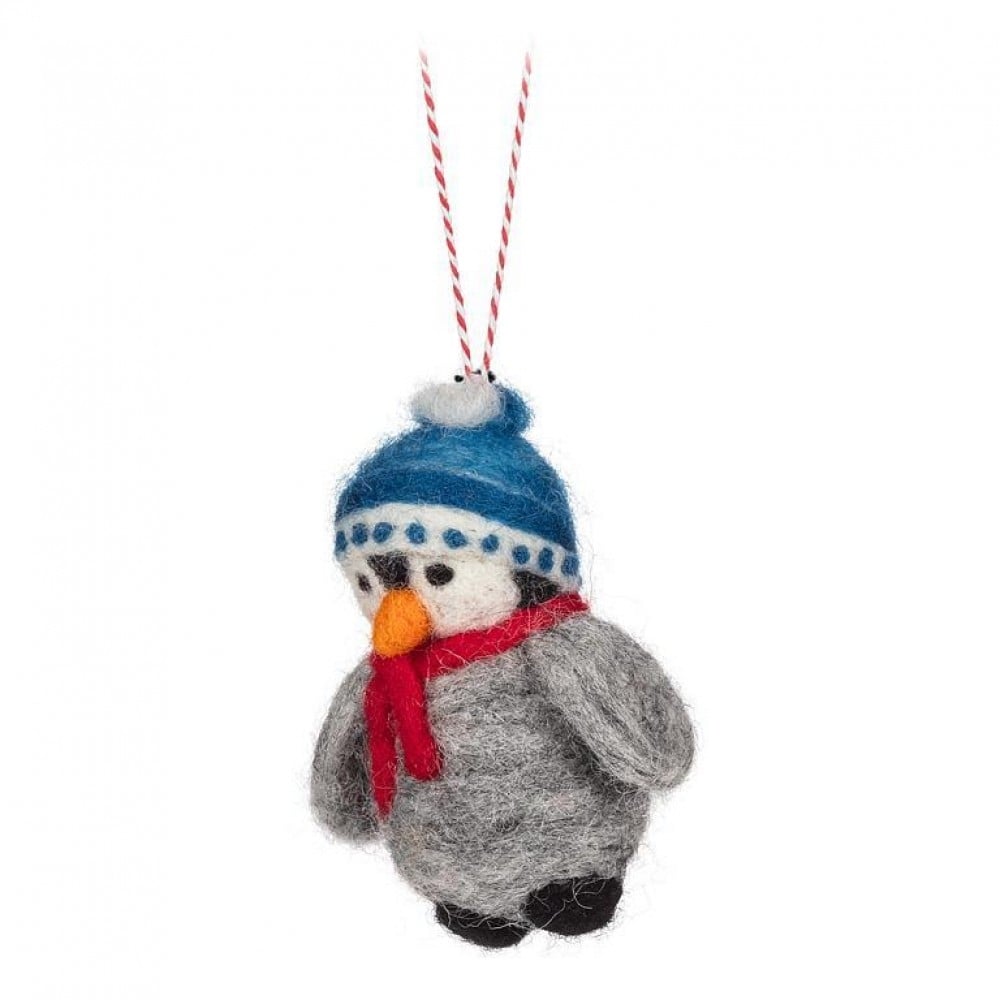 AB-28-NEPAL-108 Penguin With Hat And Scarf Ornament