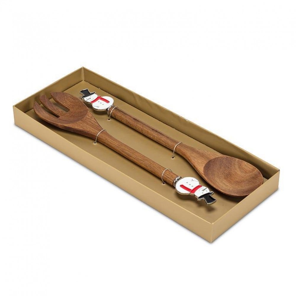 AB-27-SALAD-081 Happy Snowman Salad Servers Serving Utensils