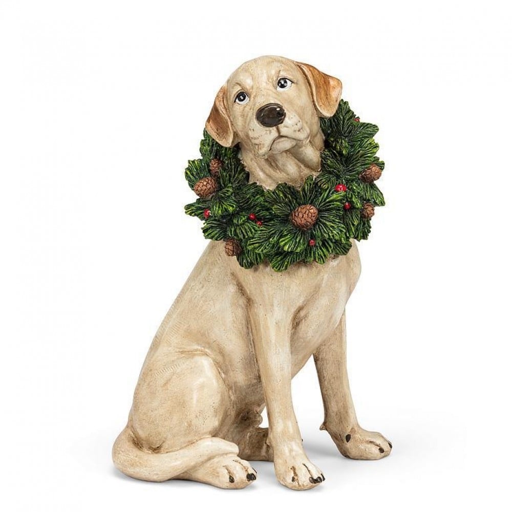 AB-27-LAWSON-090 Labrador With Wreath Figurine