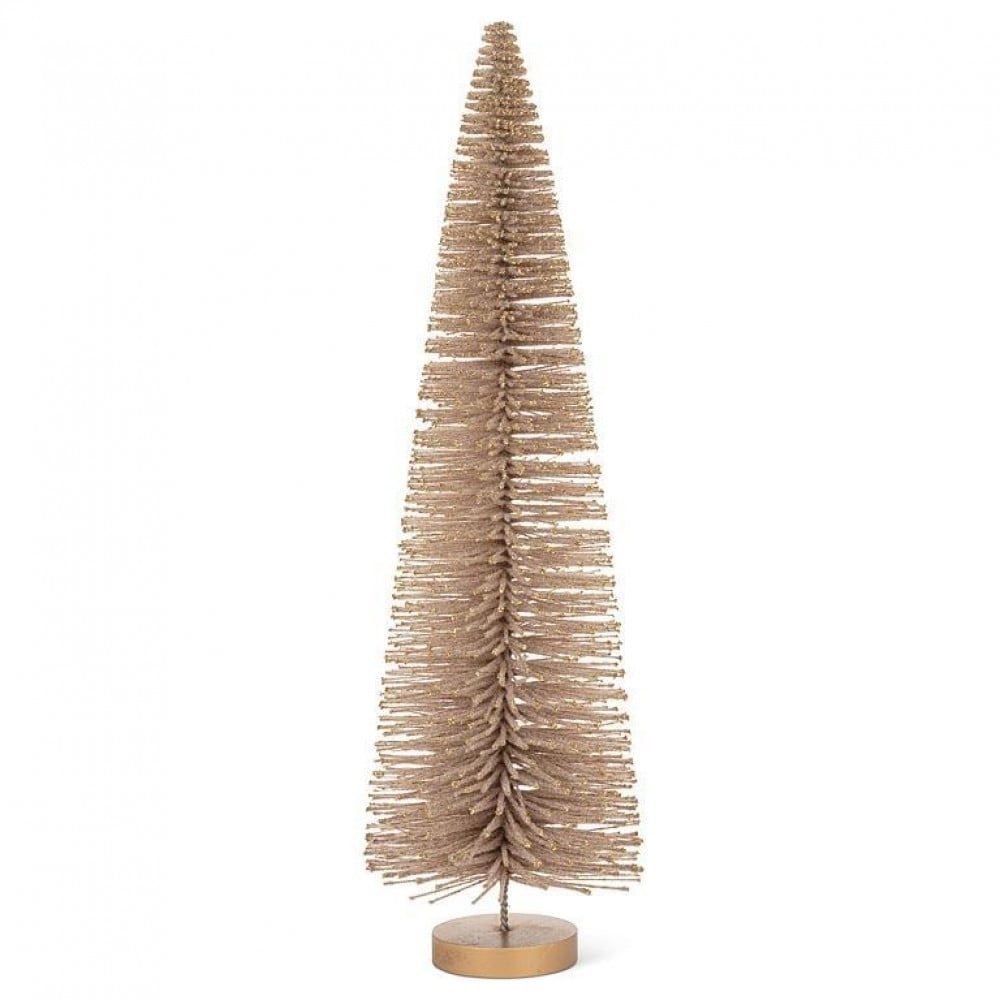 AB-27-FIR-LG-TAUPE Large Tree With Glitter Figurine