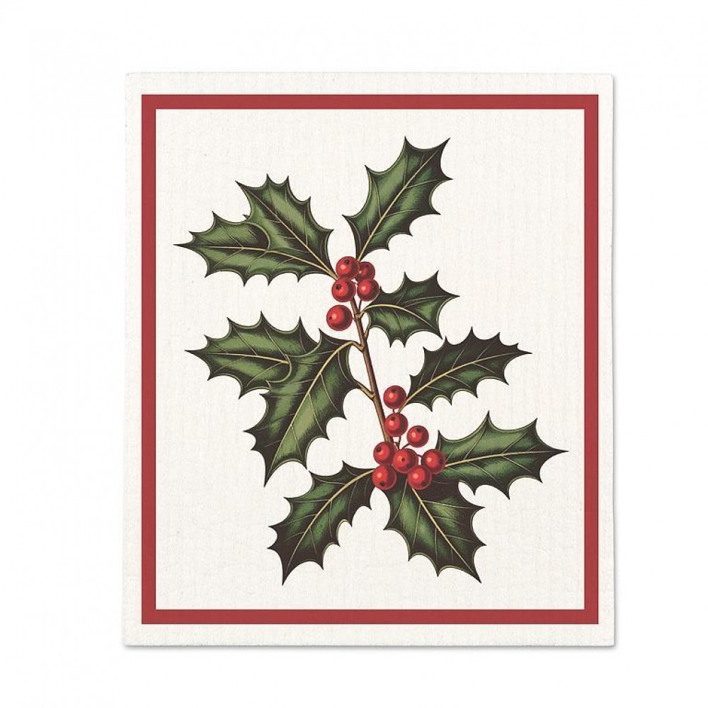 AB-20-ASD-HOLLY Botanic Holly Dishcloth