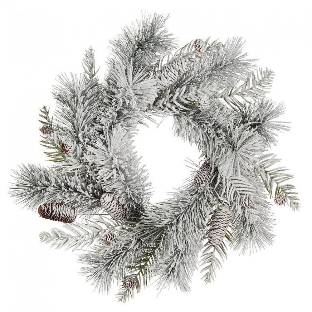 AB-27-KENT-774 Large Snowy Pine And Pinecone Wreath