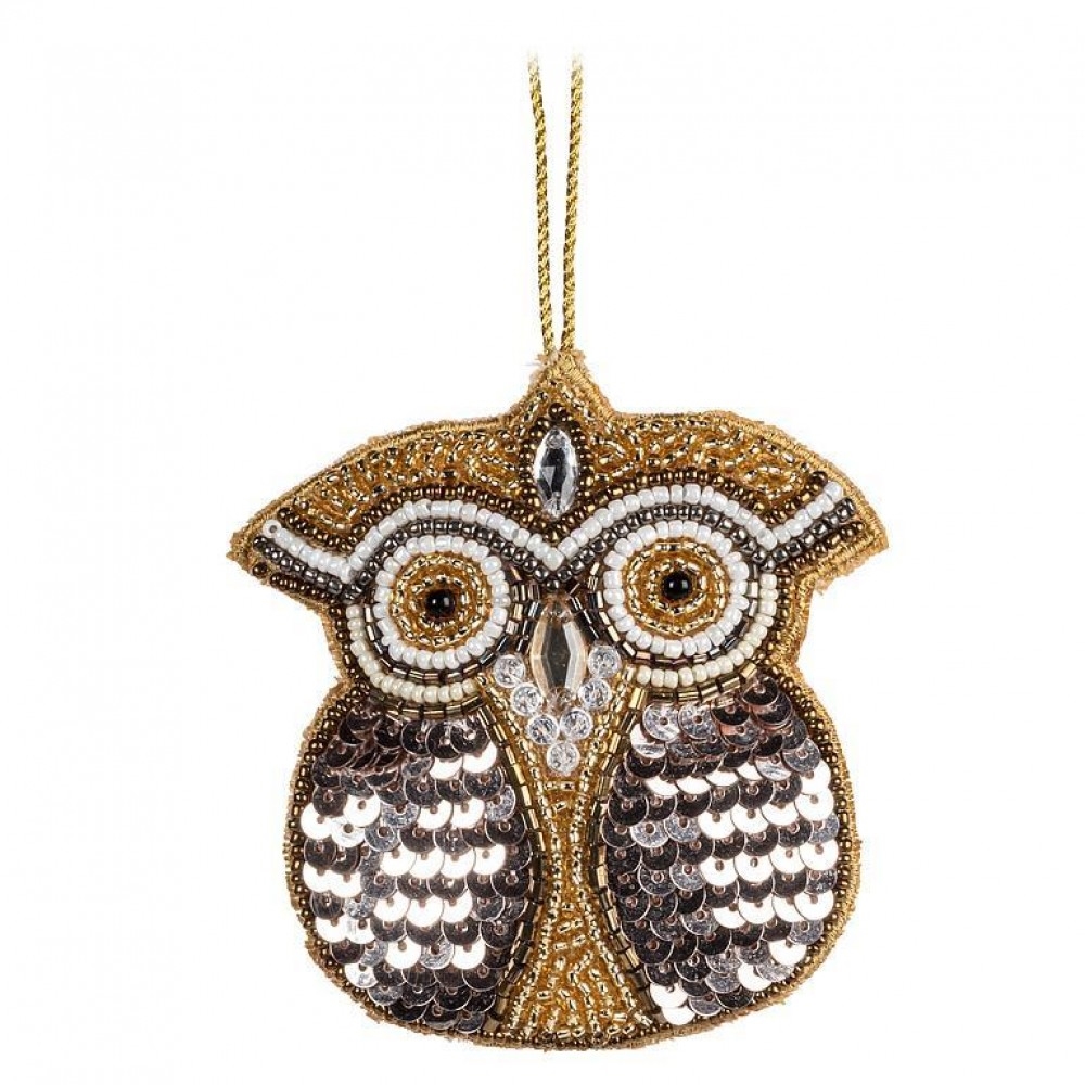 AB-41-KEEPSAKE-801 Beaded Owl Ornament