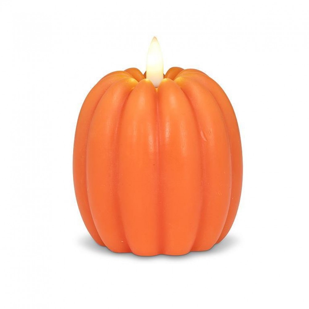 AB-27-SPOOKY-622 Medium Low Pumpkin Led Candle