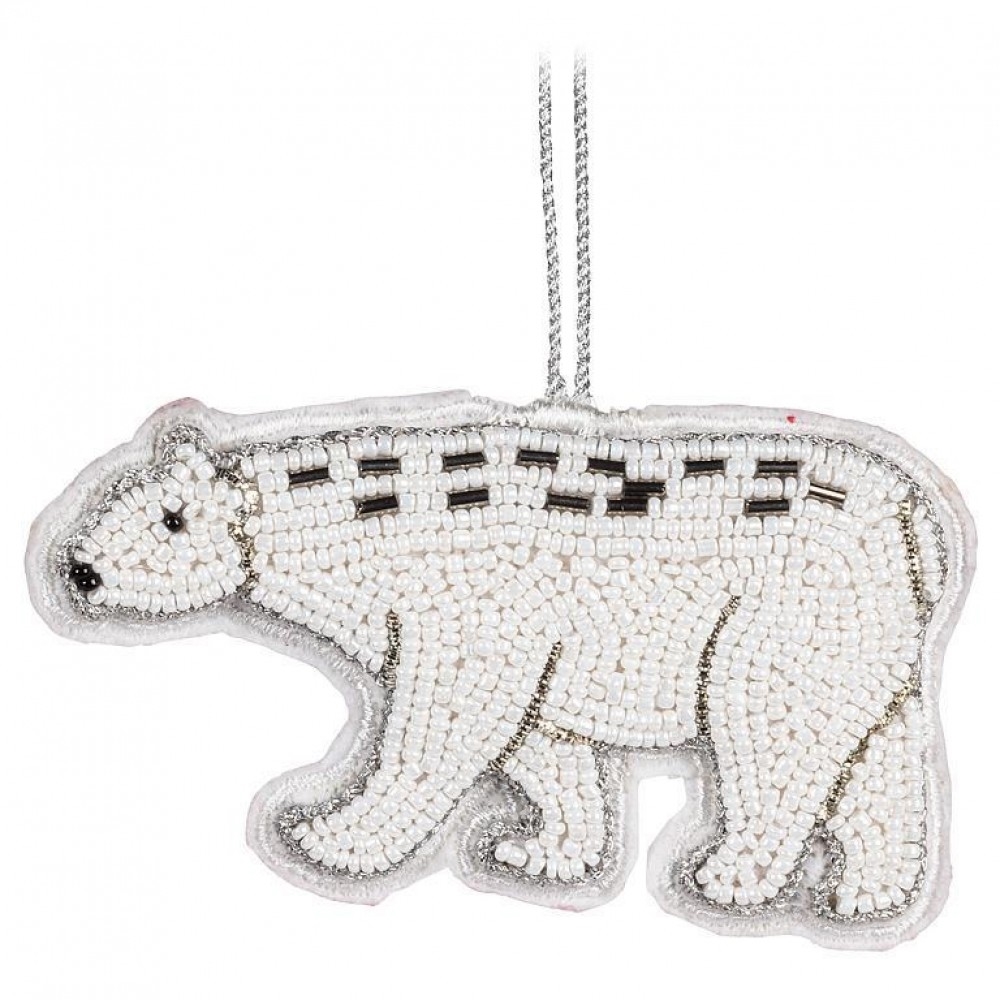 AB-41-KEEPSAKE-576 Beaded Polar Bear Ornament