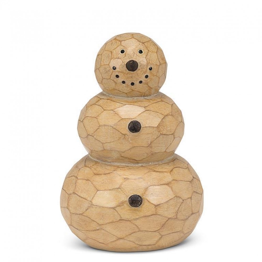 AB-27-STOWE-710 Rustic Sandy Look Snowman Figurine
