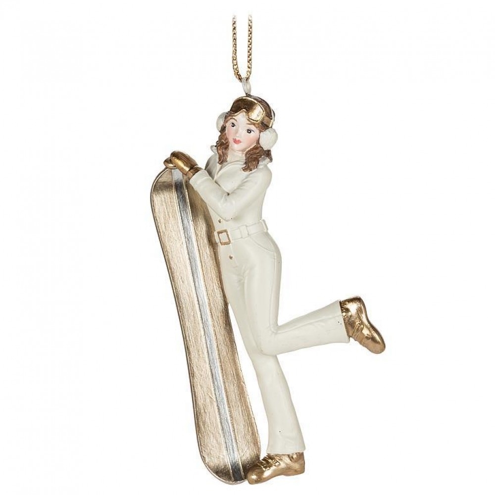 AB-27-STMORITZ-521 Snowboarder Gal Ornament
