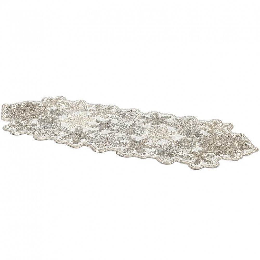 AB-40-FANCY-26 Beaded Snowflakes Table Runner