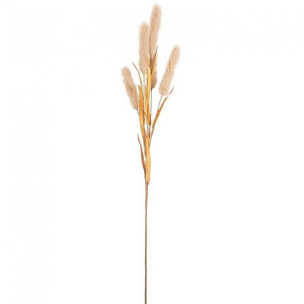 AB-27-CATTAIL-TAN 5 Head Tan Bulrush Spray Faux Plants And Trees