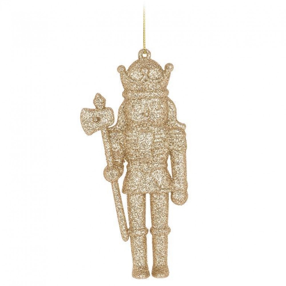 AB-27-SPARKLE-157 Glitter Nutcracker With Staff Ornament