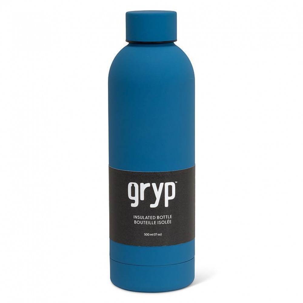 AB-27-GRYP-003-BLU Soft Touch Thermal Bottle