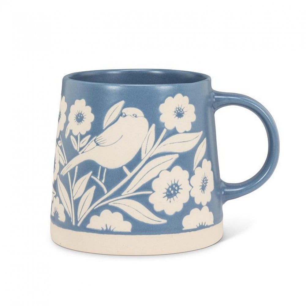 AB-27-ARTISAN-BEDFORD Wide Base With Leaves & Birds Mug