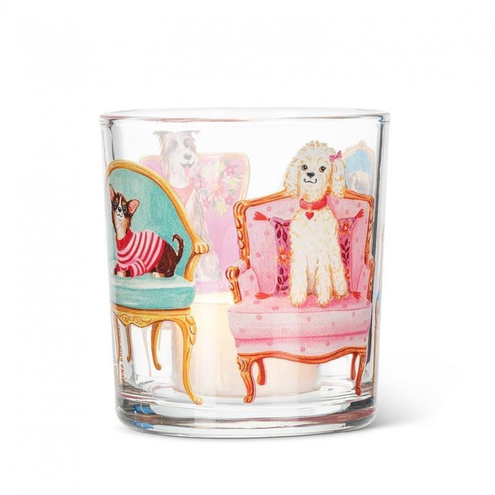 AB-27-FLICKER-111 Dogs On Chairs Votive Candle Holder
