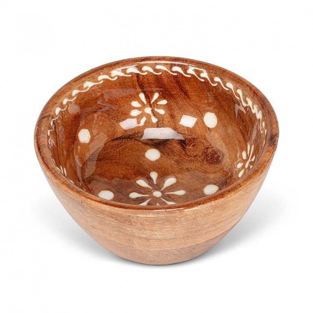 AB-58-FOLKLORE-02-MD Medium With Dot And Flower Pattern Bowl