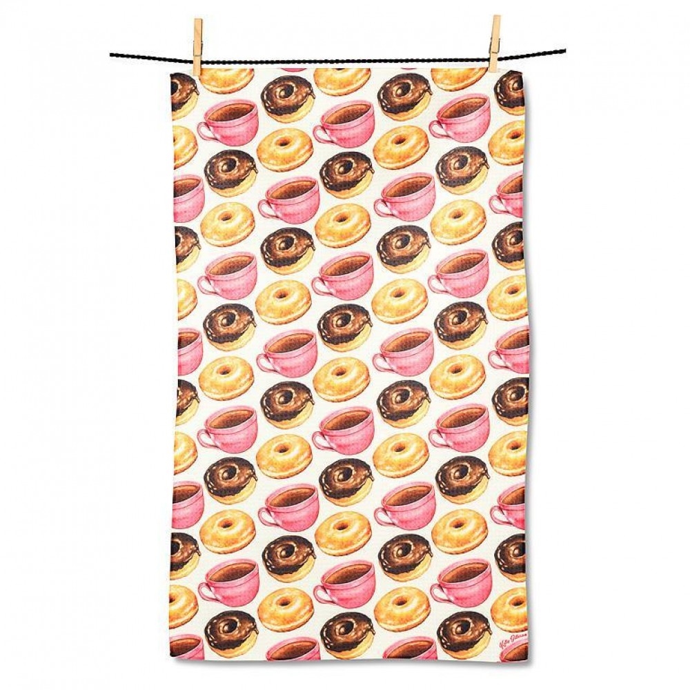 AB-20-RENU-DONUT Glazed Donuts & Coffee Tea Towel