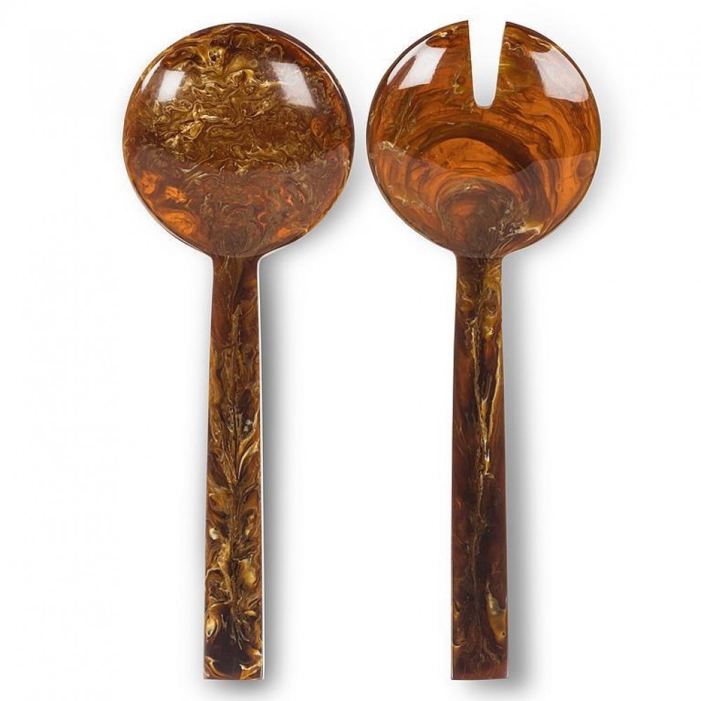 AB-36-CAESAR-BRN Oversize Warm Brown Salad Serving Utensils