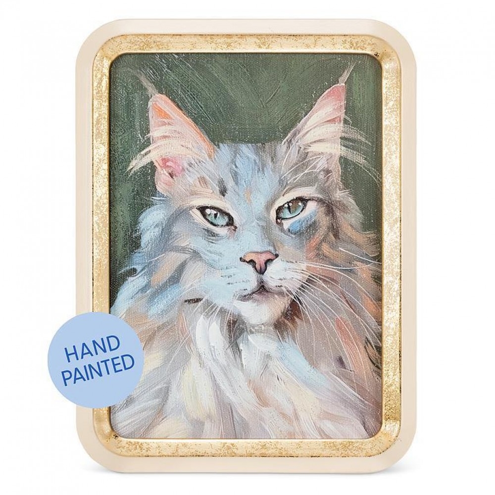 AB-27-PORTRAIT-082 Majestic Gray Tabby Cat Portrait Artwork
