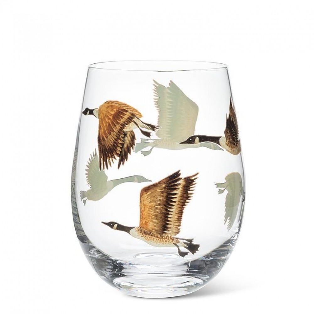 AB-27-GEESE-SG Canada Geese In Flight Stemless Wine Glass