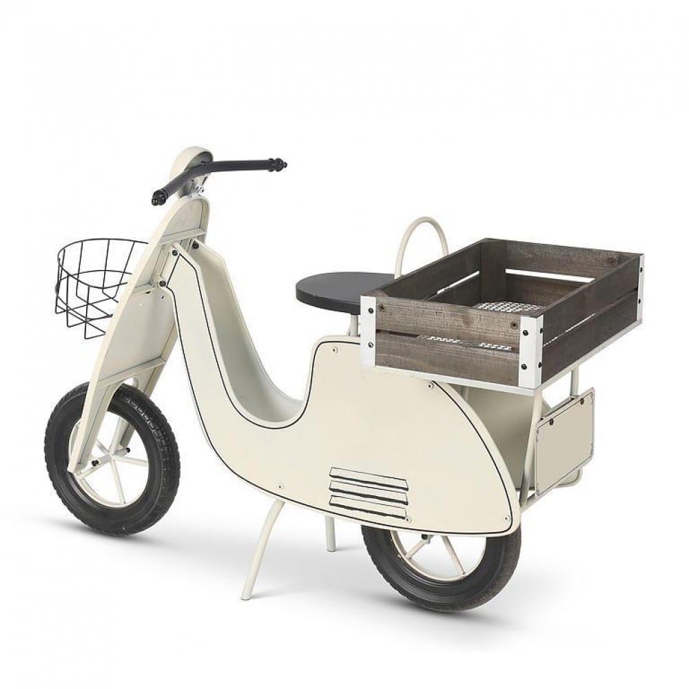 AB-27-MERCATO-253 Scooter With Basket & Box Plant Stand