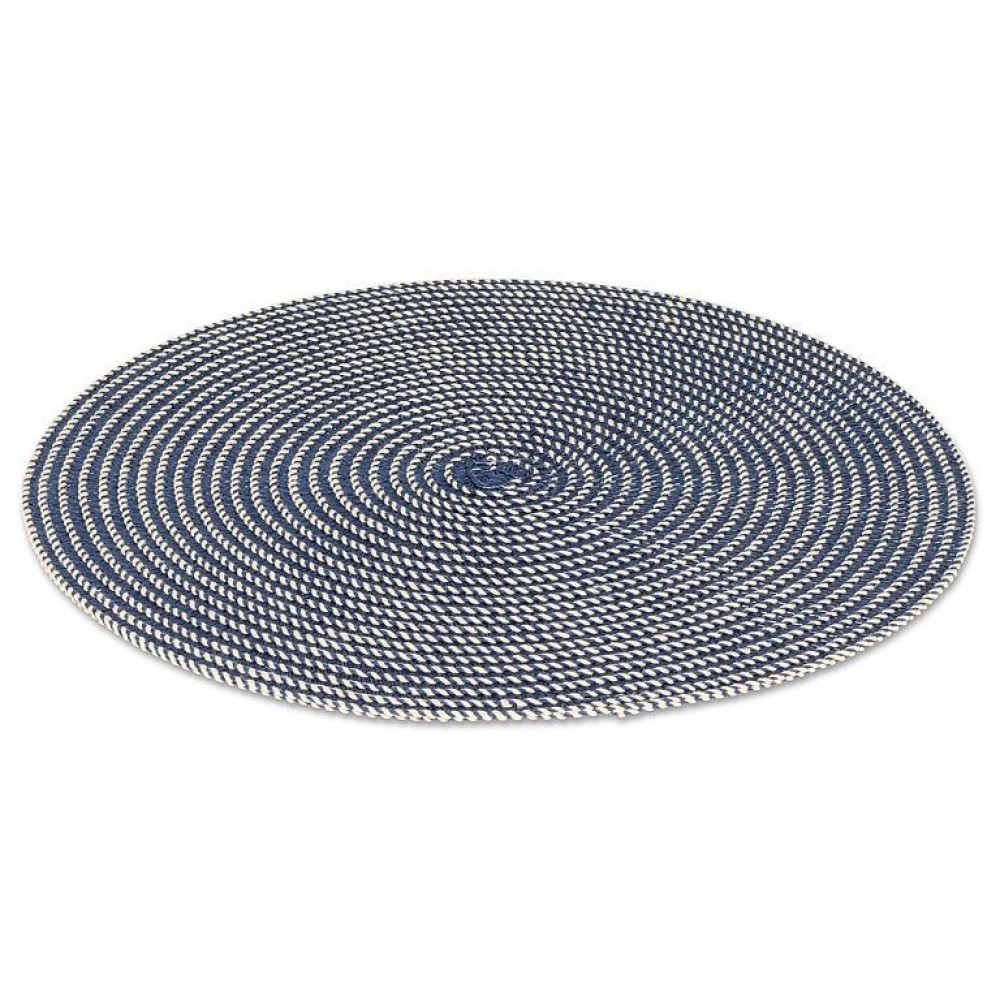 AB-27-RADIUS-BLU Round Woven Cocentric Circle Placemat