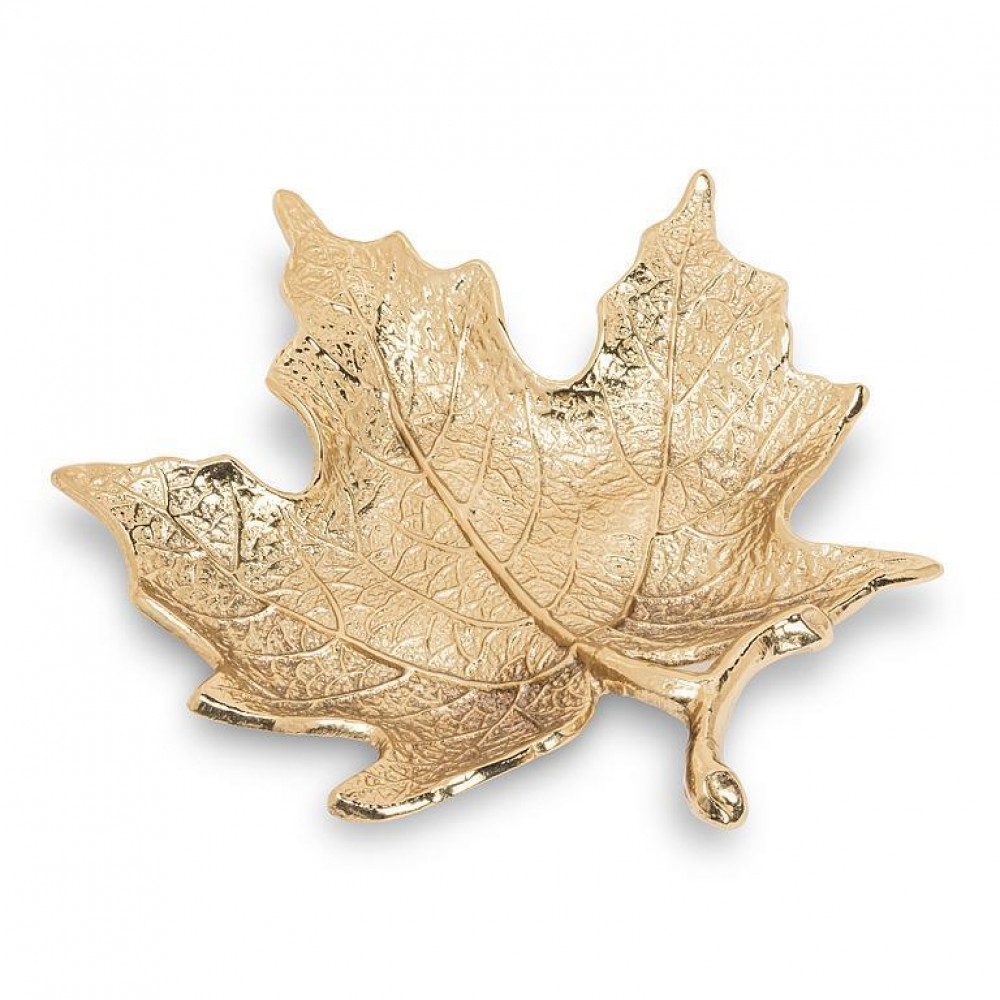 AB-51-GILD-054 Maple Leaf Flat Trinket Holder
