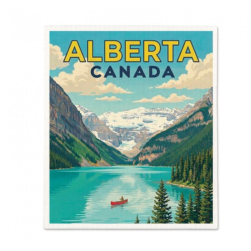 AB-20-ASD-CDN-03 Scenic Alberta Canada Dishcloth