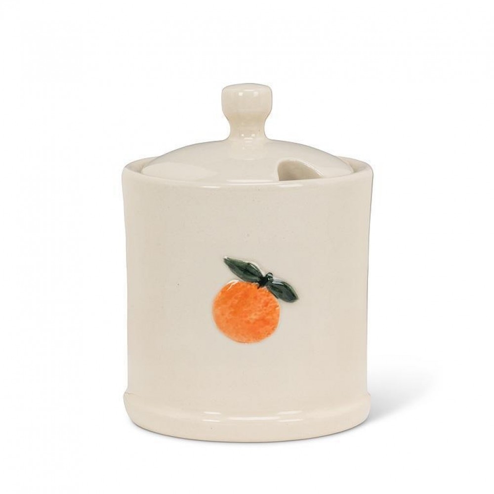 AB-27-DOLLOP-ORANGE Orange Dcor Covered Jam Jar
