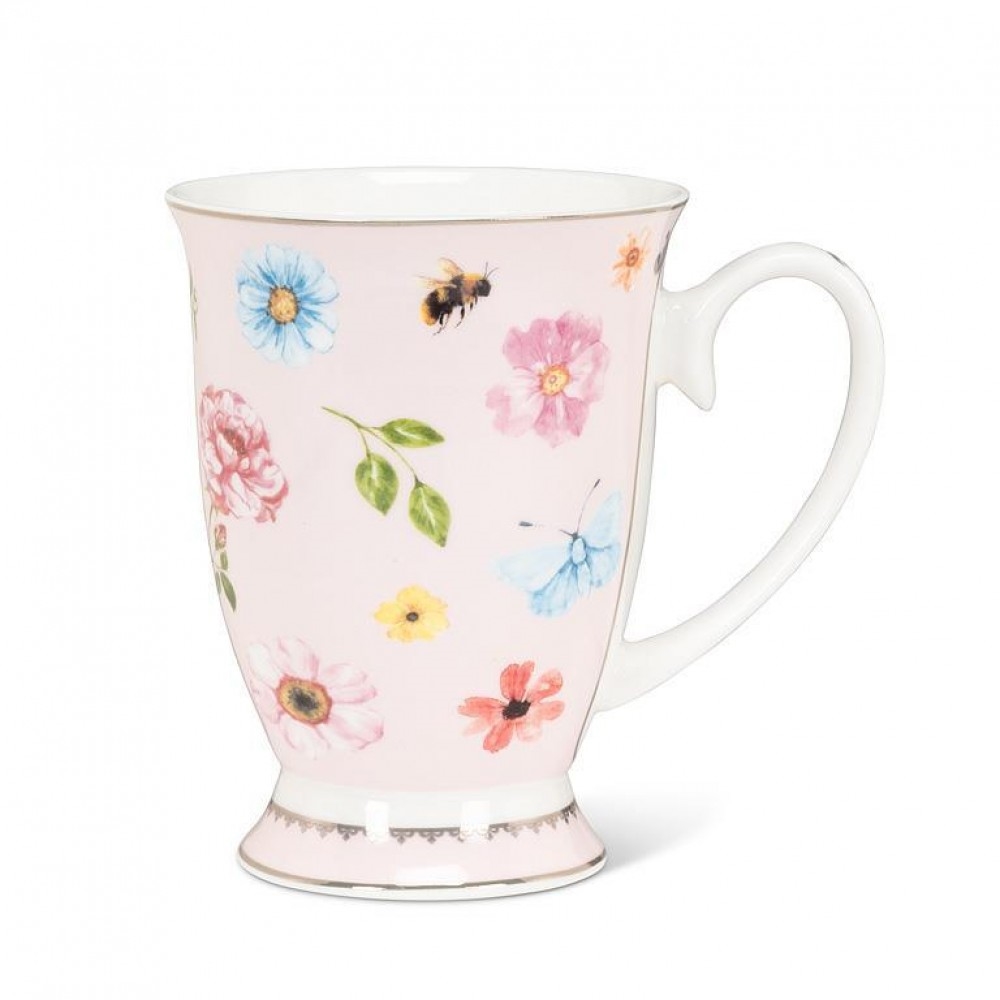 AB-27-BLOSSOM-9028 Pretty Floral Pedestal Mug