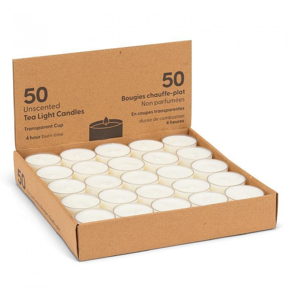 AB-31-ESSENTIAL-101 Set Of 50 Unscented Tealight Candles