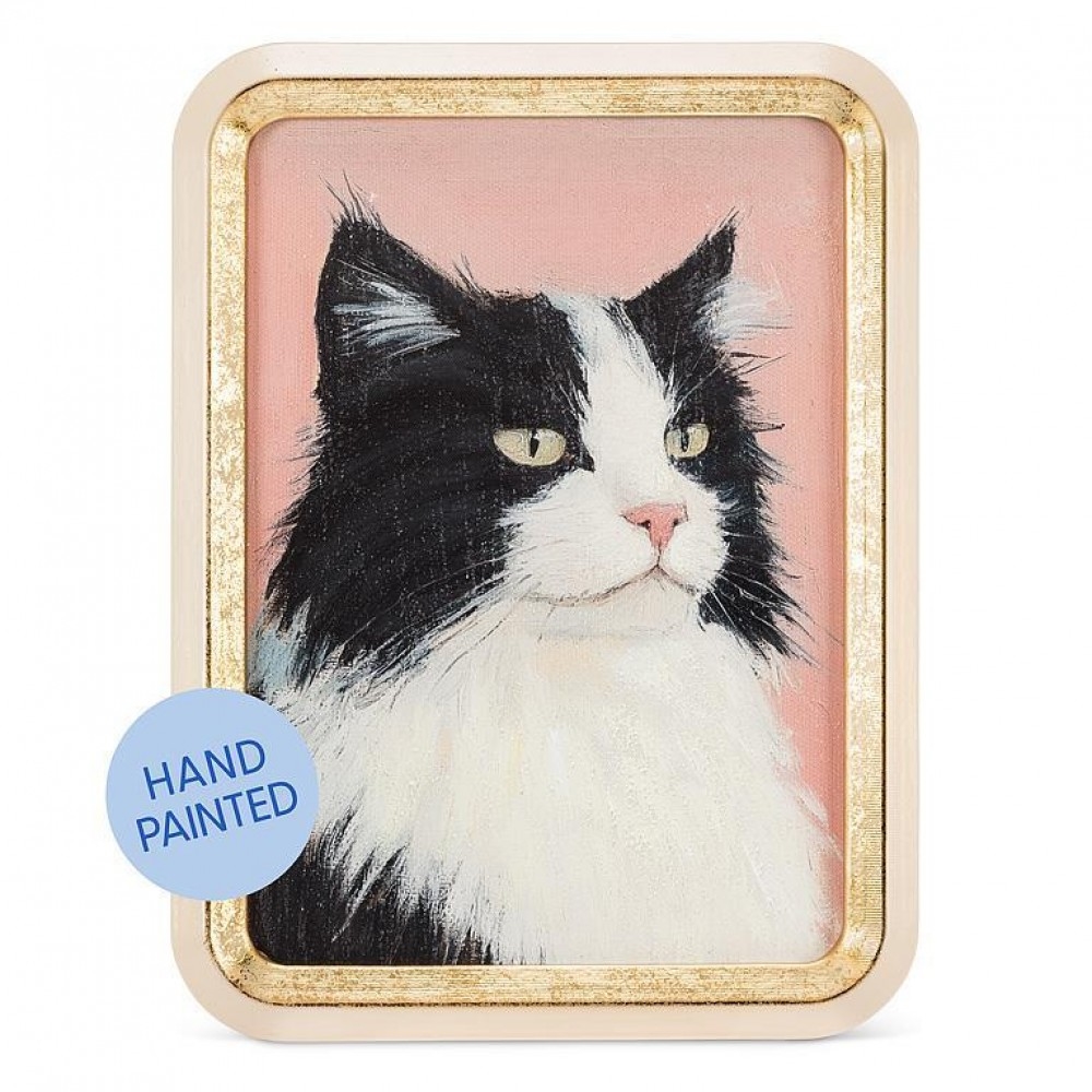 AB-27-PORTRAIT-081 Regal Black And White Cat Portrait Artwork
