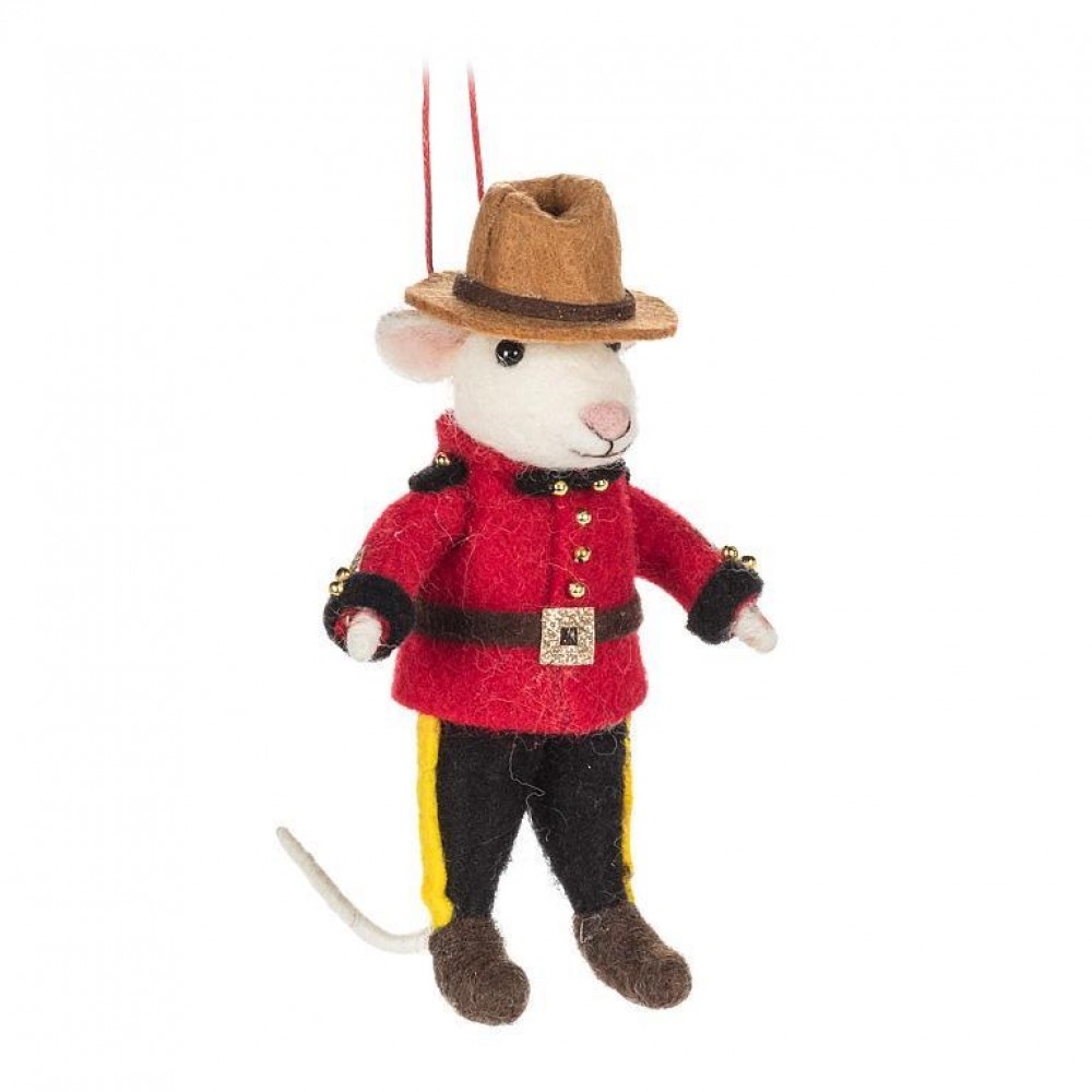 AB-27-MERINO-039 Mountie Mouse Ornament