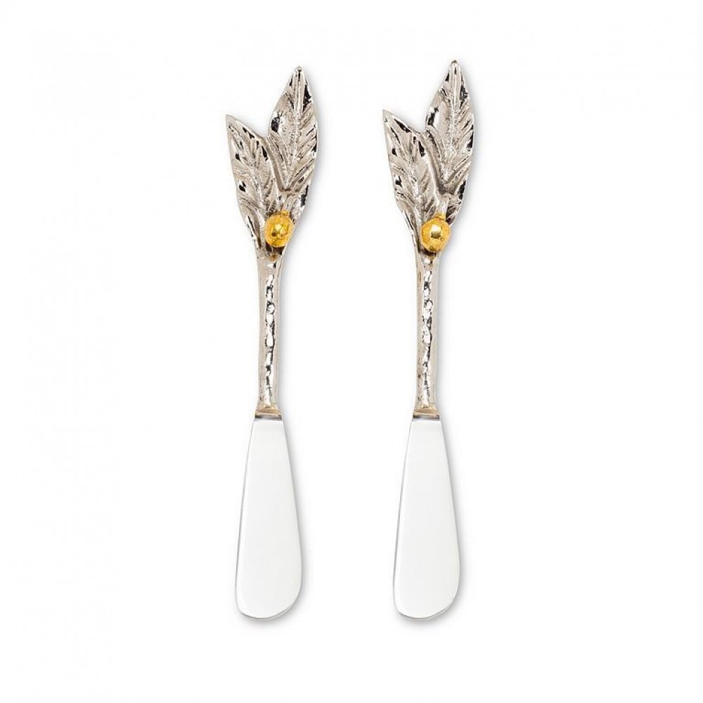 AB-36-NAPOLI-PATE Set Of 2 Olive & Leaf Pate Spreader