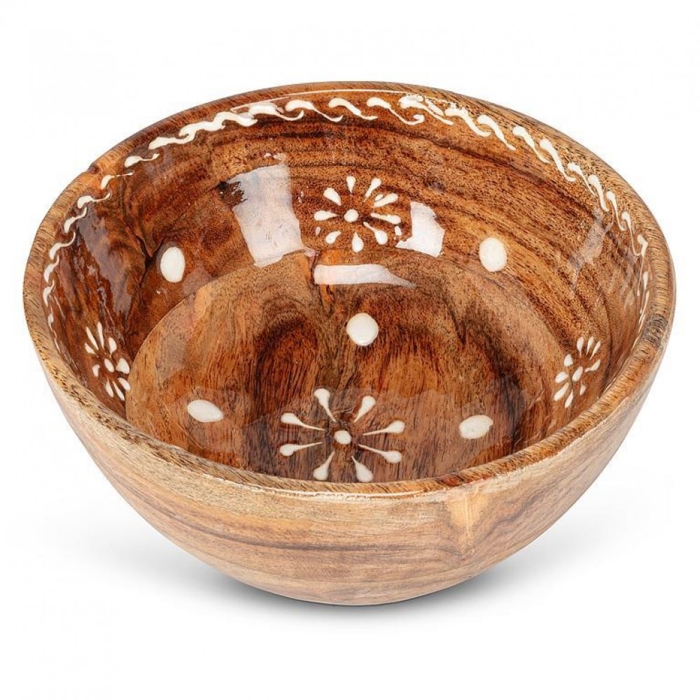 AB-58-FOLKLORE-02-LG Large With Dot And Flower Pattern Bowl