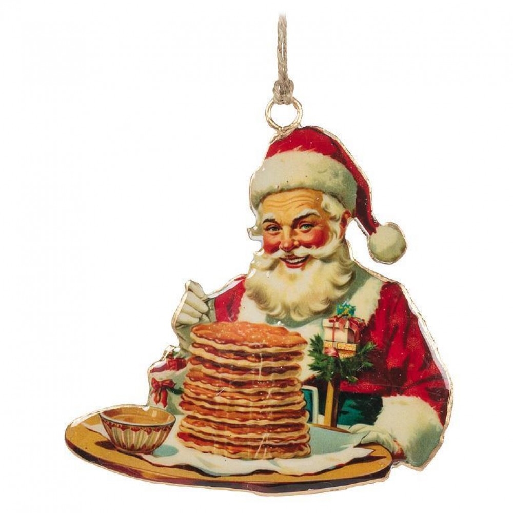 AB-37-IMPRINT-203 Santa With Pancakes Ornament