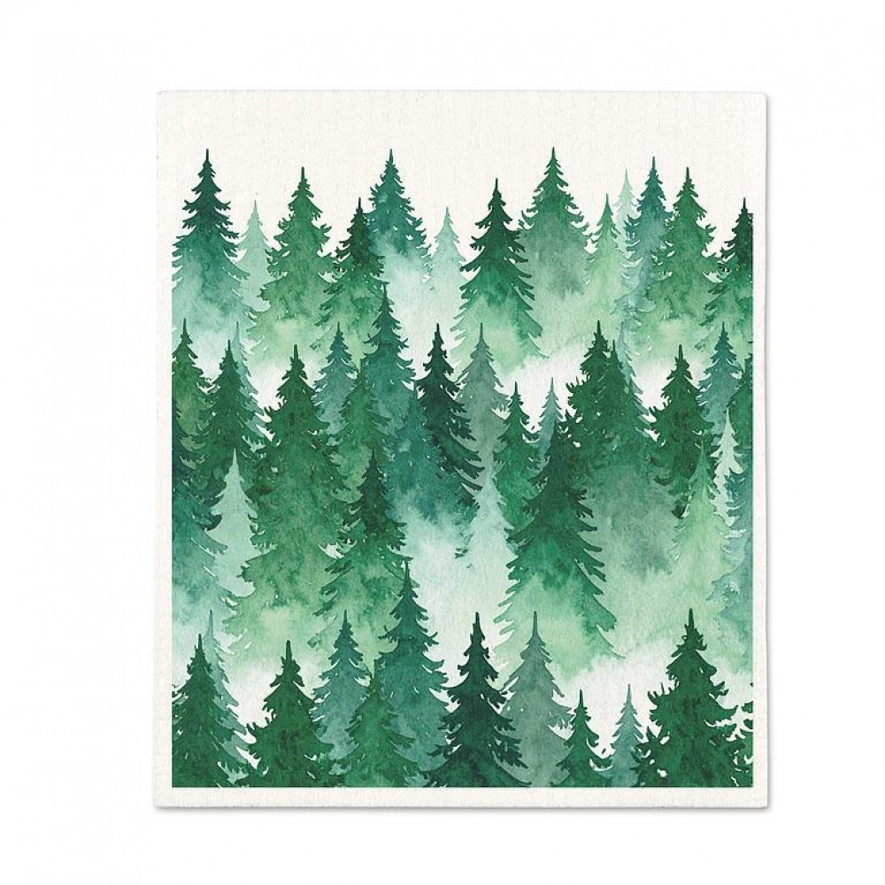 AB-20-ASD-TIMBERLAND Watercolour Pine Forest Dishcloth