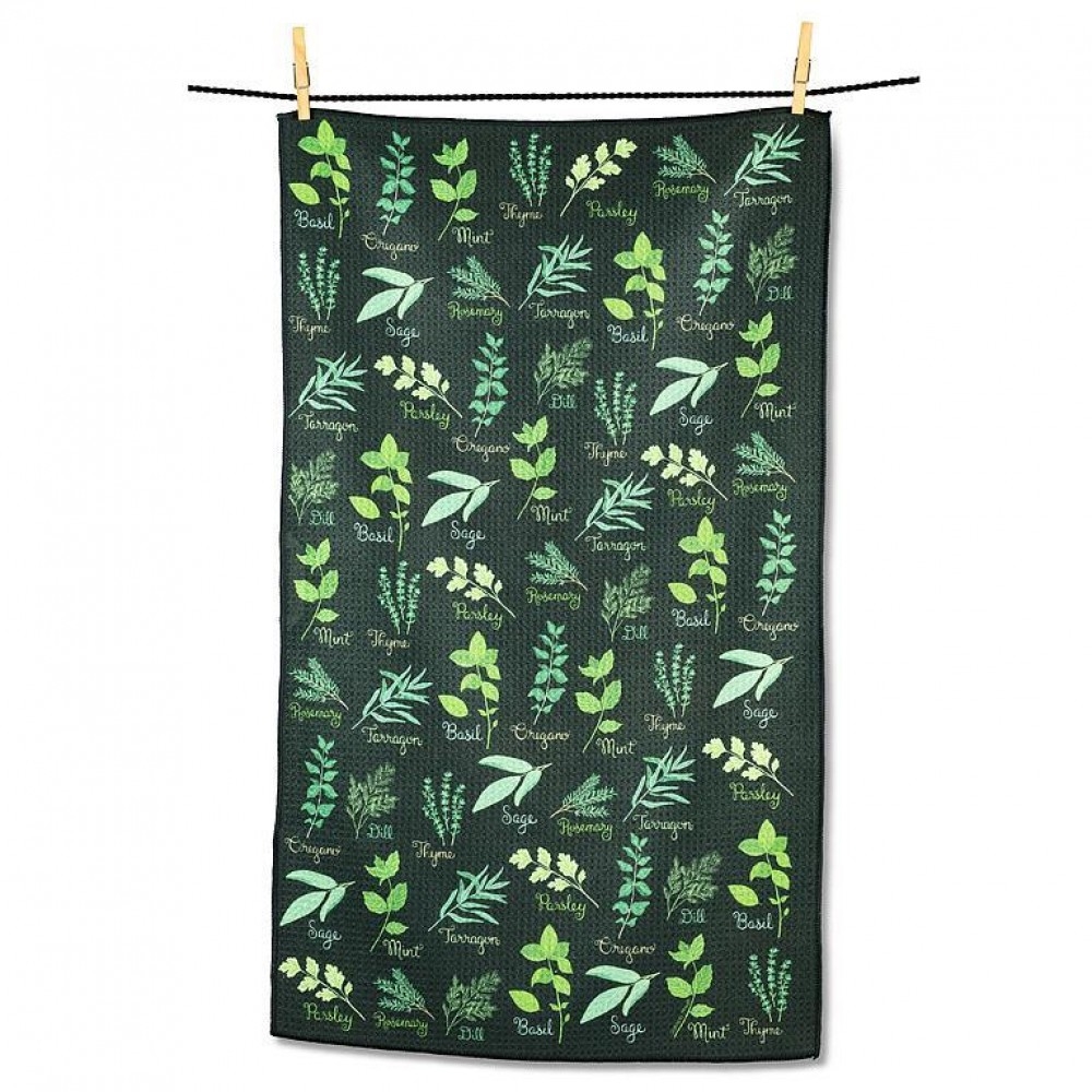 AB-20-RENU-HERBS Common Herbs With Names Tea Towel