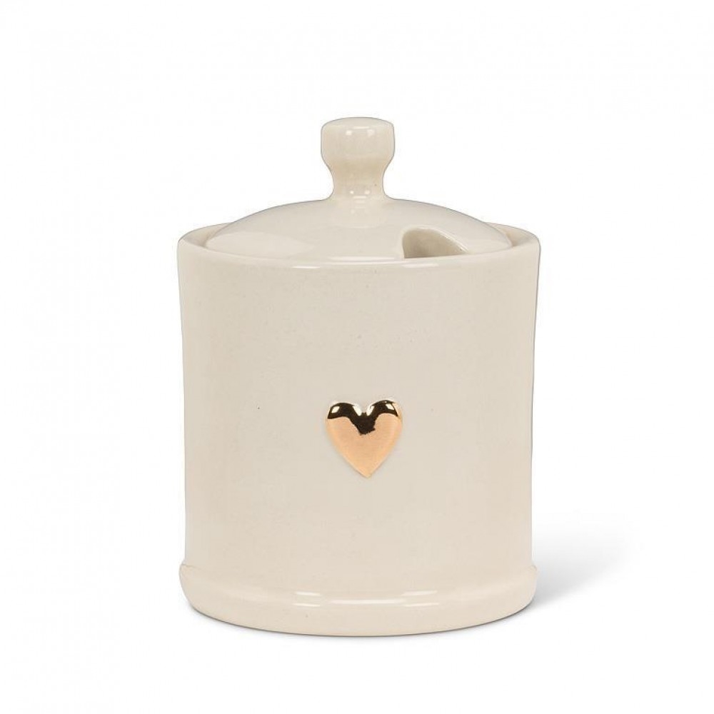 AB-27-DOLLOP-HEART Heart Dcor Covered Jam Jar