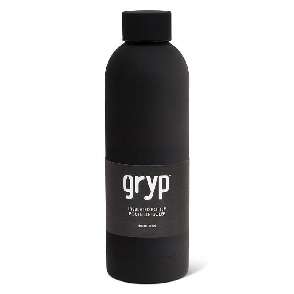 AB-27-GRYP-003-BLK Soft Touch Thermal Bottle