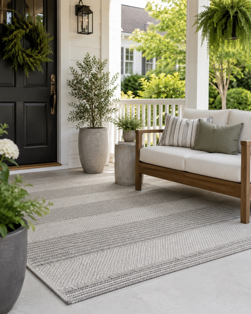VA-CAP-79-01 6ft7' x 9ft Rug Capri Striped Indoor Outdoor Rug