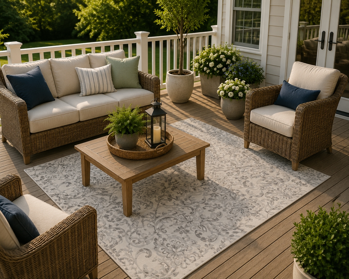 5ft3' x 7ft6' Rug Solare-Patterned Indoor Outdoor Rug