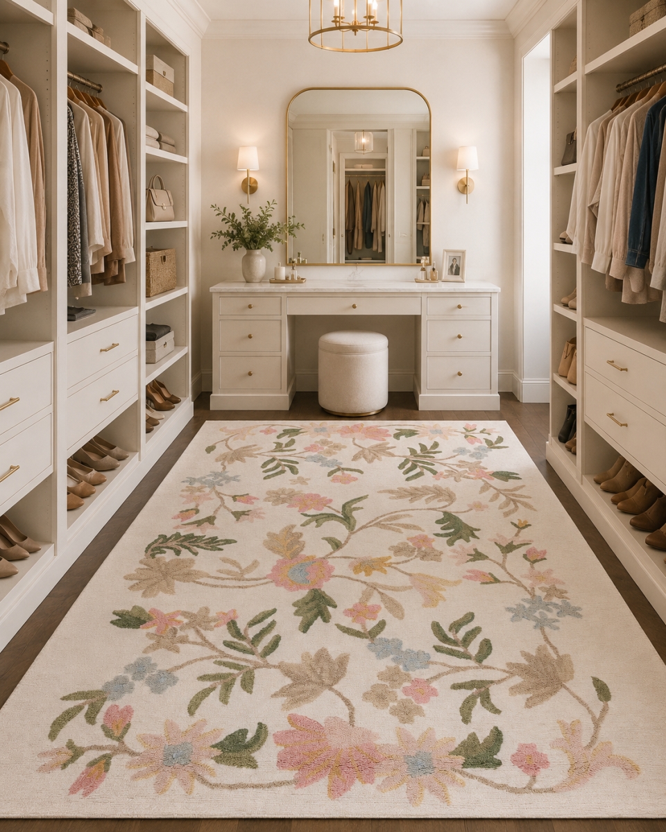 VA-FRI-91-11 9ft x 12ft Rug Frieda Floral Patterned Soft Indoor Area Rug