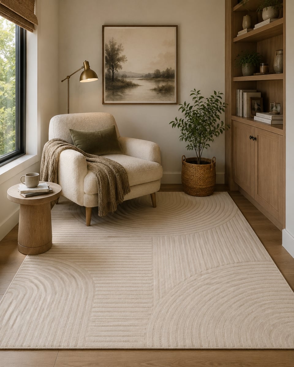 VA-ELI-69-71 6ft x 9ft Rug Elio Soft Stripes And Arches Rug