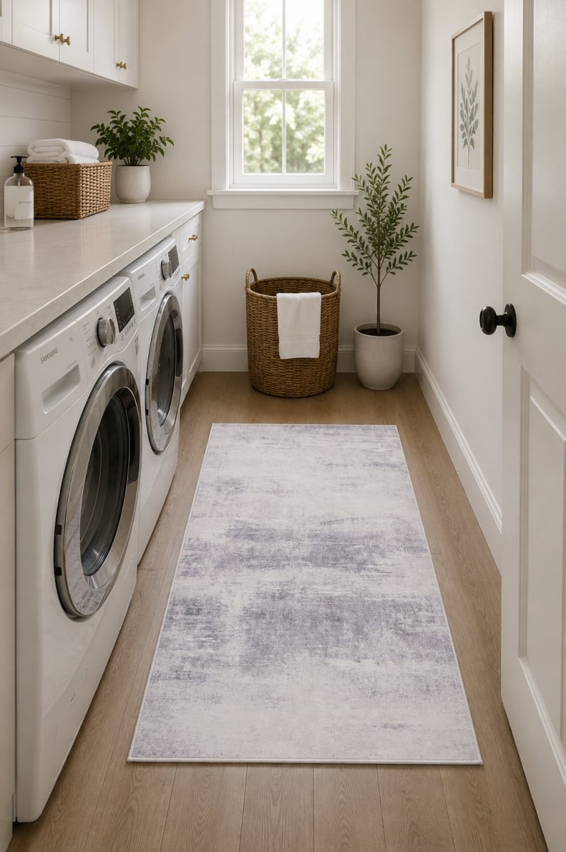 VA-TOU-58-117 5ft x 8ft Rug Touch Grays And Whites Patterned Rug