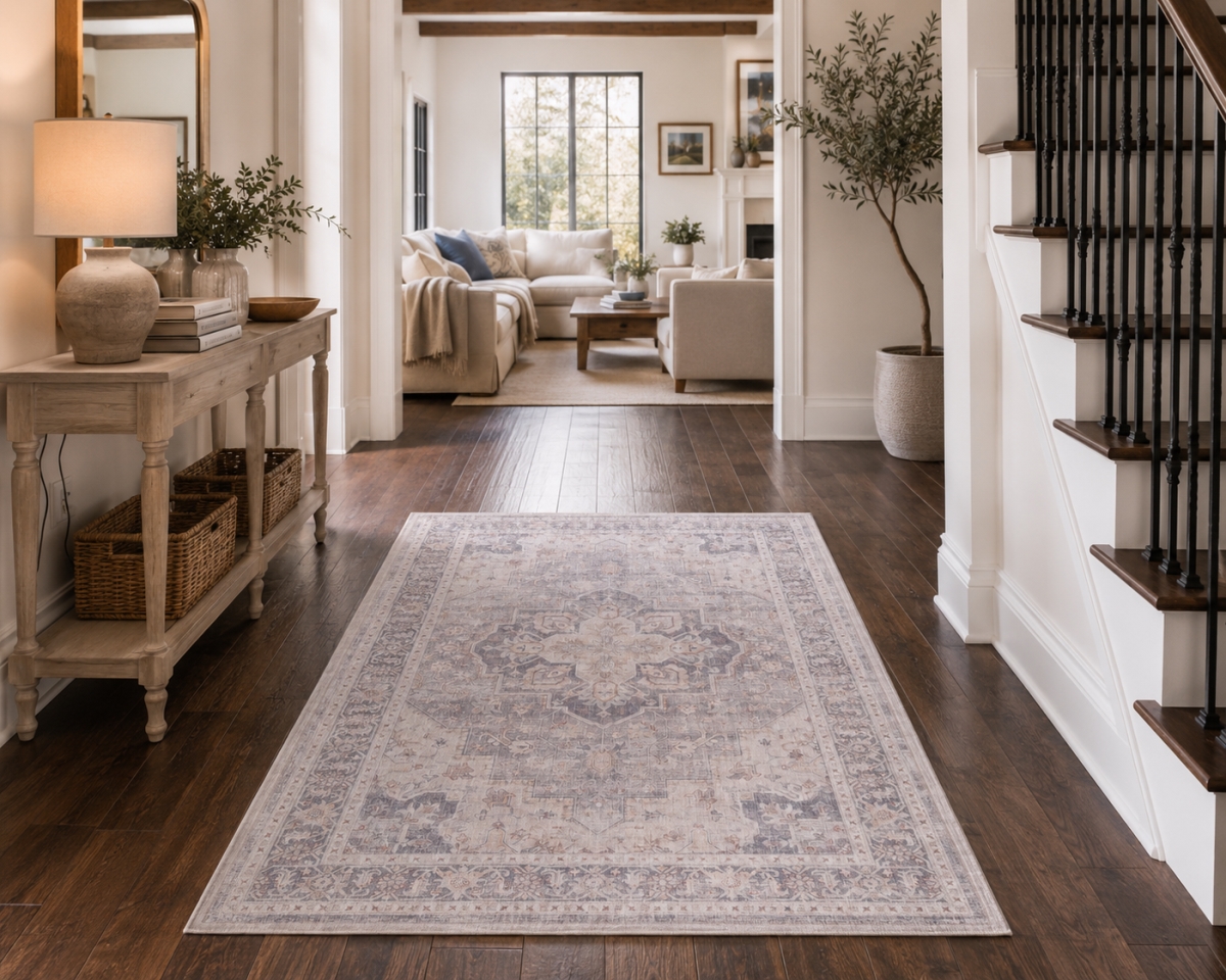 VA-FLA-69-26 6ft x 9ft Rug Flaire Premium Non-Slip Washable Rug