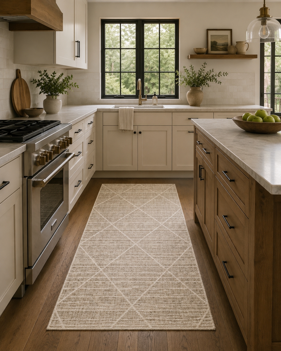5ft3' x 7ft6' Rug Naturale-Diamond Patterned Rug